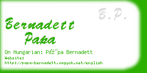 bernadett papa business card